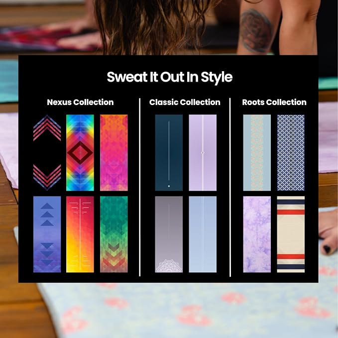 Yoga Drip Hot Yoga Towel – Non Slip Yoga Mat Towel with Corner Pockets, Silicone Grip Dots & Subtle Alignment Lines | Sweat Absorbent, Moisture Wicking, Quick Dry | No Bunching or Sliding | 72” x 26”