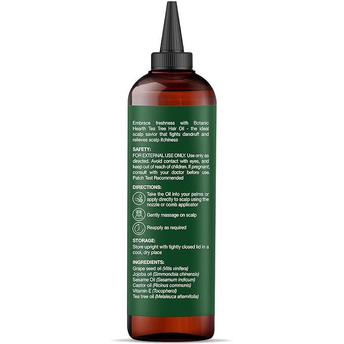 Botanic Hearth Hair Oil for Hair Growth & Hair Treatment Oils Strengthening Dry, Frizzy, Damaged Hair & Scalp Treatment | Tea Tree Hair Oil – 6.7 Fl Oz