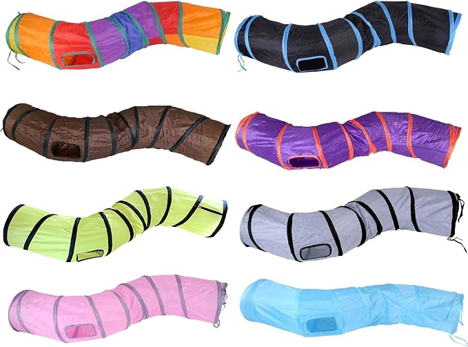 iCAGY Cat Tunnel Toys for Indoor Cats Kittens Rabbits, Pet Toy Play Tunnels
