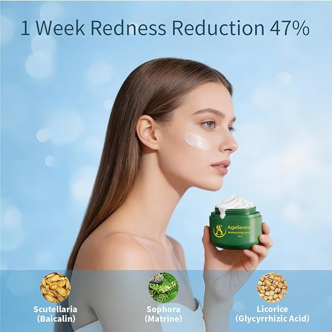 Daily Facial Moisturizer Cream, Formulated Without Common Irritants for Those with Sensitive Skin, Squalane & Hyaluronic Acid, Moisture Barrier Repair, Long Lasting Hydration，1.7 fl oz