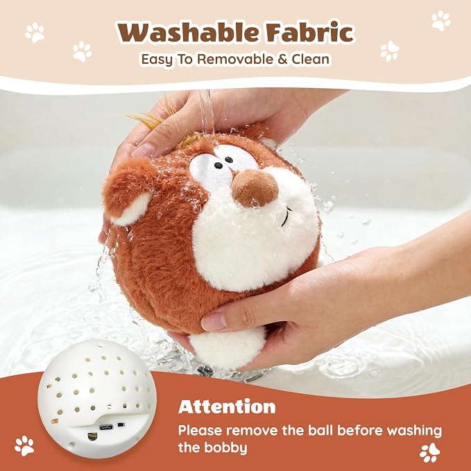 Moving Dog Toys, Interactive Dog Toys to Keep Them Busy, Jumping Squeaky Plush Chew Toys for Small Dogs, USB Rechargeable