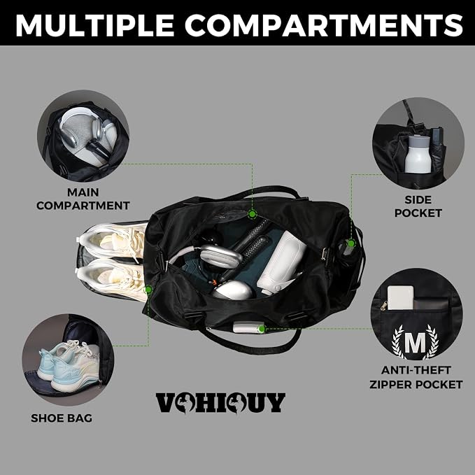 Gym and Travel Duffle Bag, Multi-colored, T, Nylon, Water Resistant, 13x16x11 inches, 4 Compartments, Zipper Closure, Web Handle, Adjustable Strap, Perfect for Gym, Travel, Gift