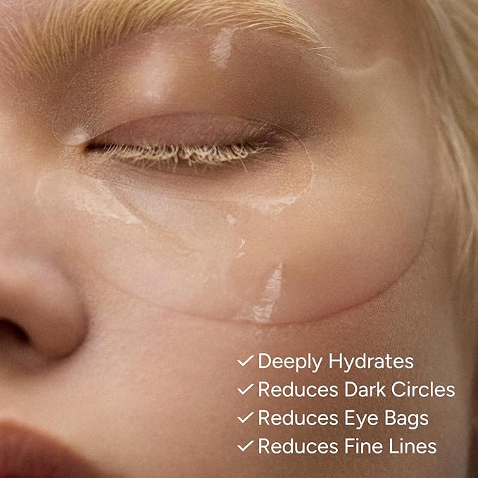 Under Eye Patches for Dark Circles, Fine Lines, Puffy Eyes and Under Eye Bags Restoring Gel With Caffeine & Hyaluronic Acid 360° Coverage Hydrating Eyes Masks 5 pairs