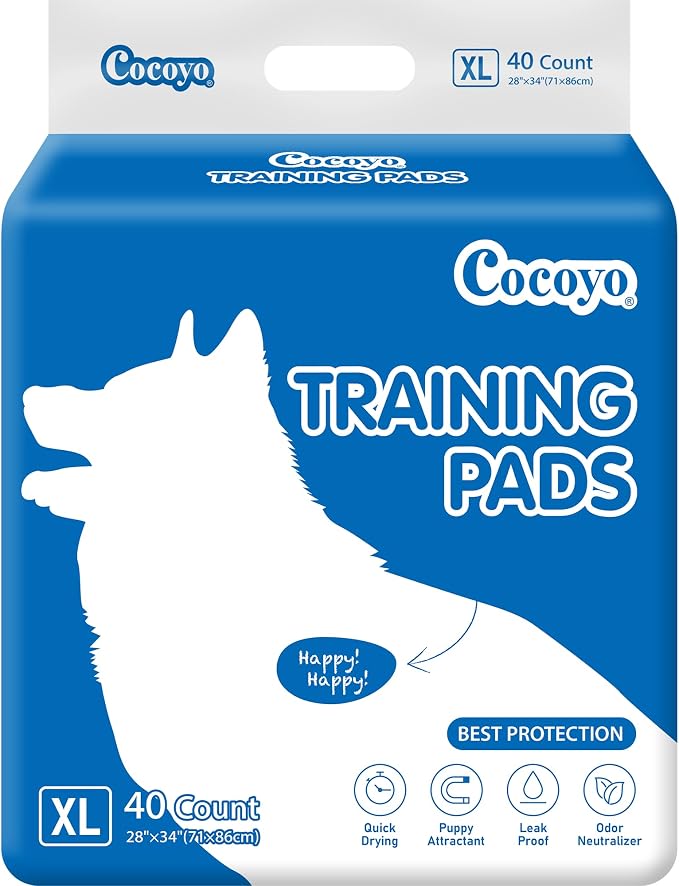 COCOYO Best Value Training Pads, 40Count, 28" by 34"
