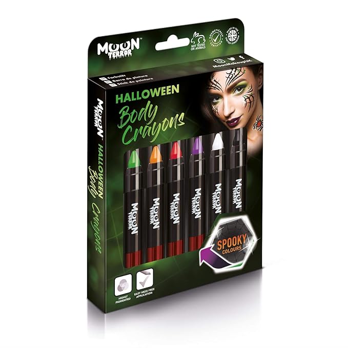 Halloween Face Paint Stick Body Crayon by Moon Terror, SFX Make up - Boxset - Special Effects Make up - 0.12oz