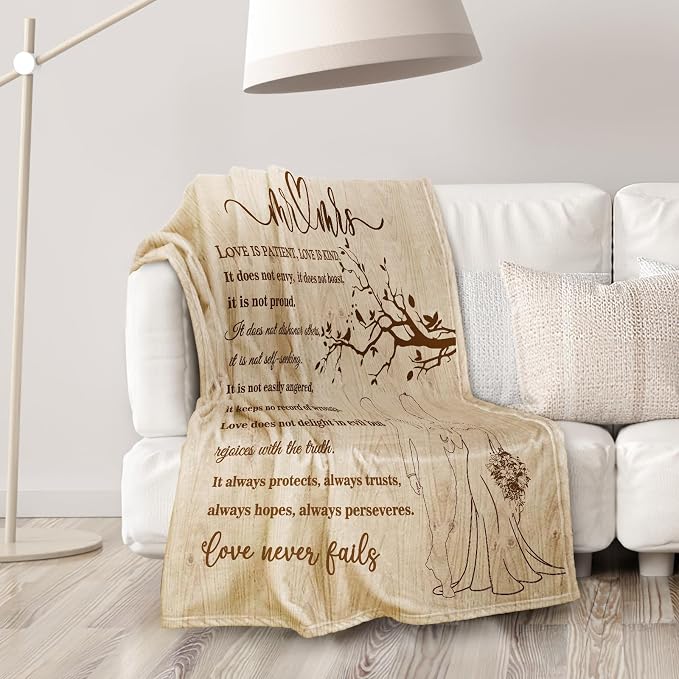 Wedding Gifts for Couples, Bridal Shower Gifts for Bride to Be Soft Blanket | Anniversary Mr and Mrs Gifts, Wedding Gifts for Newlyweds Wedding Throw Blanket 60*50 Inch (Wood)