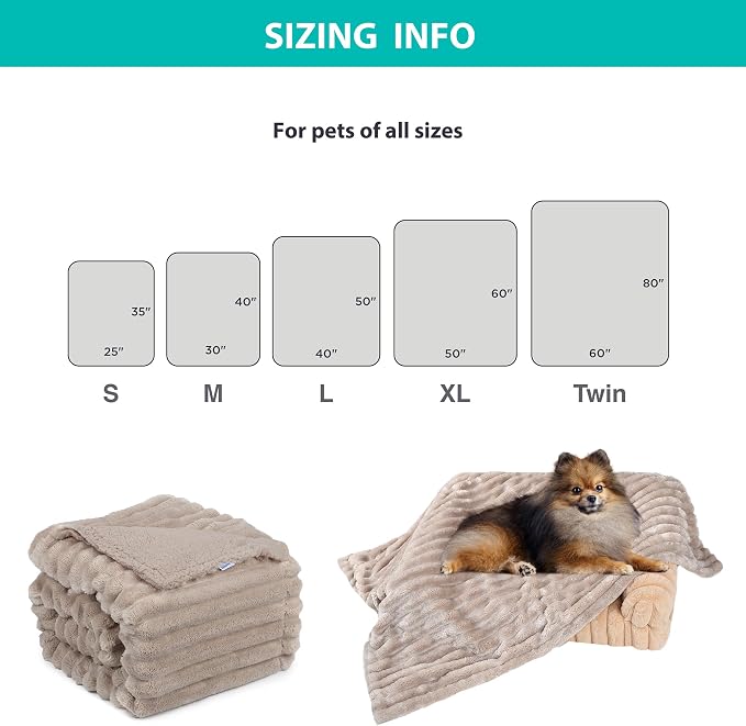 Waterproof Pet Blanket for Large Dogs & Cats - Reversible Calming Plush, Washable Furniture Cover for Couch, Bed, Car Seat, Blocks Leaks, Stains & Pet Fur (Line, 30"x40")