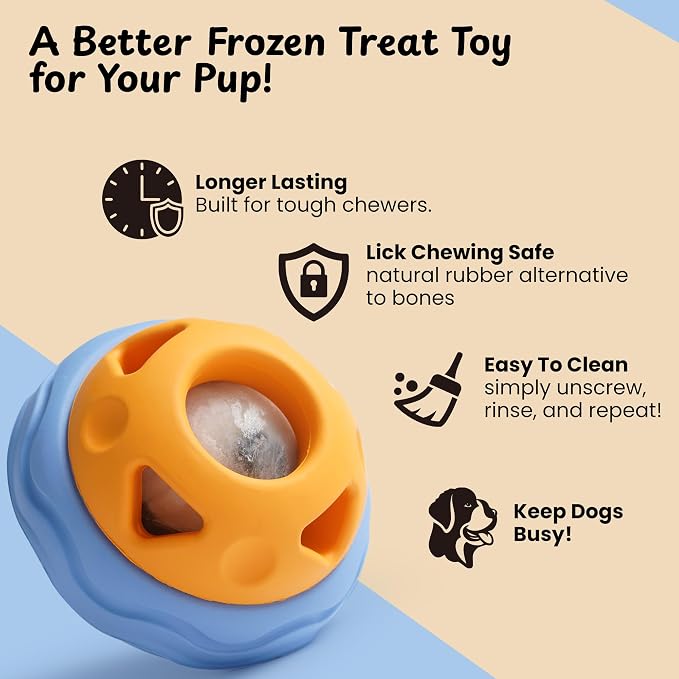 Nocciola Enrichment Dog Licking Toy Set, Frozen Treat Molds & Interactive Feeder for Large Dogs, Freezable Rubber Dog Lick Bowl Long-Lasting to Keep Them Busy, Engagement & Anxiety Relief