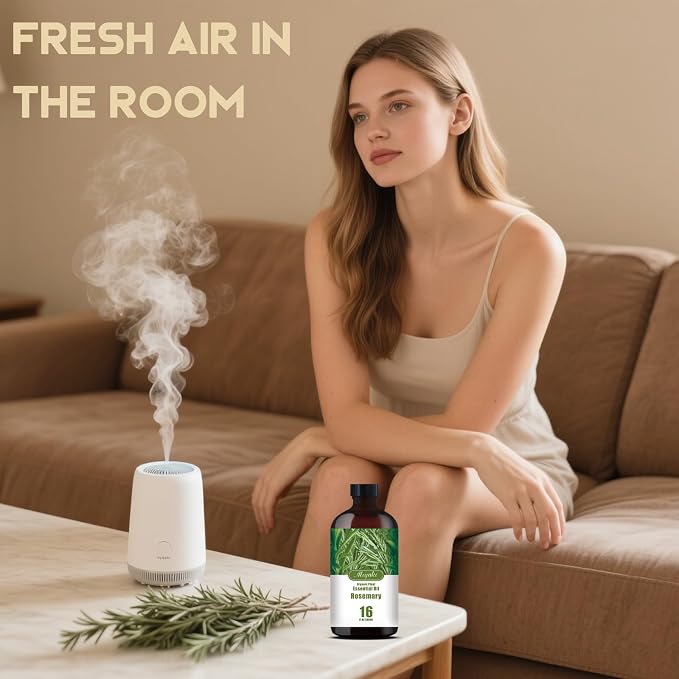 Rosemary Essential Oil, Rosemary Oil for Hair Care, Diffuser, Humidifier, Massage, DIY Soap, Candle, Cleaning, Focus, Gift Ready, Rosemary Fragrance Oil - MLYNKL Essential Oils (16.33 fl oz / 490ml)