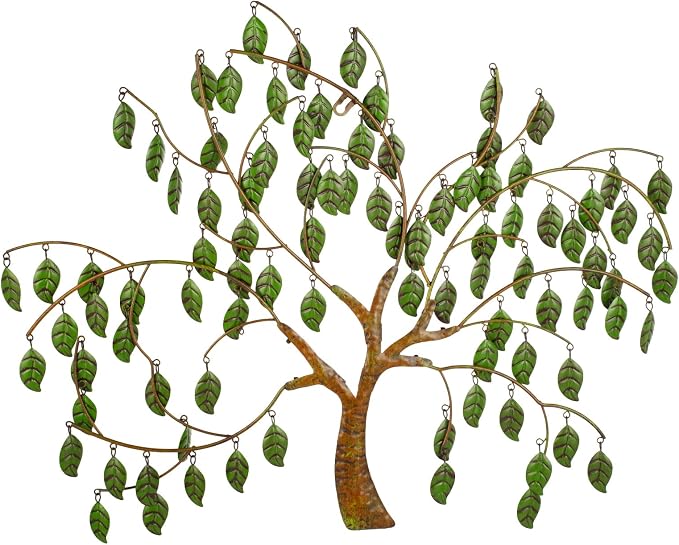 VEWOSTAR Leaf Metal Wall Art 22”W*27”H Tree of Life Wall Art for Room | Large Wall Art Home Decor Wall Sculptures Handcrafted Hangings Wall Decor for Indoor