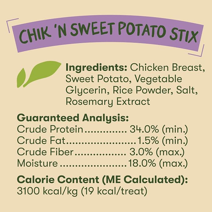 Pet 'n Shape Chik 'n Sweet Potato Stix – Made and Sourced in The USA- Natural Healthy Dog Treat, 14 Ounce | Premium chicken breast, Sweet potato recipe, Limited ingredients, Wheat and soy free, Training chews, For all life stages