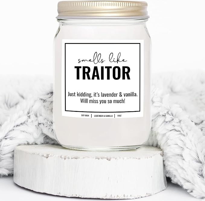 You Nique Designs New Job Candle for Women, 9 Ounces, Going Away Gifts for Coworker, Coworker Leaving Candle for Women, Farewell, Goodbye, All Natural Soy Aromatherapy Candles (Lavender & Vanilla)