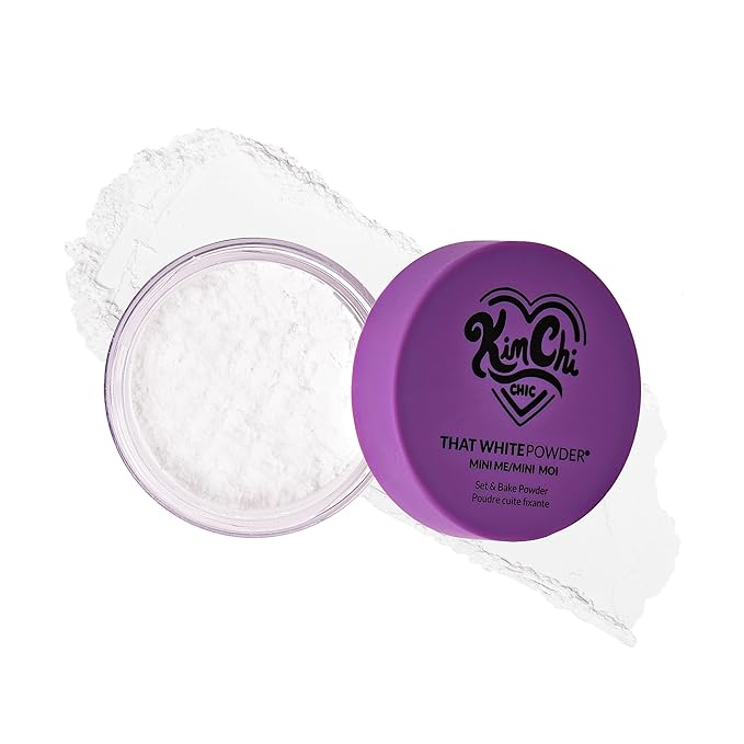 KimChi Chic Beauty Mini Me That White Powder - Loose Face Powder, 01 No Color - Medium Coverage, Radiant Finish, All Skin Types, Paraben Free, Vegan