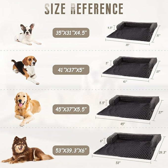 WINDRACING Luxury Dog Couch Bed, Washable Calming Dog Couch Cover, Couch Protector for Dogs, Waterproof Sofa Bed, Pet Bed Mats for Sofa, Pet Sofa Covers - Grey (X-Large 45x37x5.5 inch) ﻿