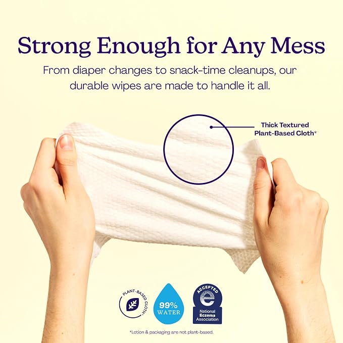 Hello Bello Premium Wipes, Designed for Sensitive Skin with Chamomile & Aloe Extracts, Simply Sage (12 Resealable Packets = 720 Total Wipes)