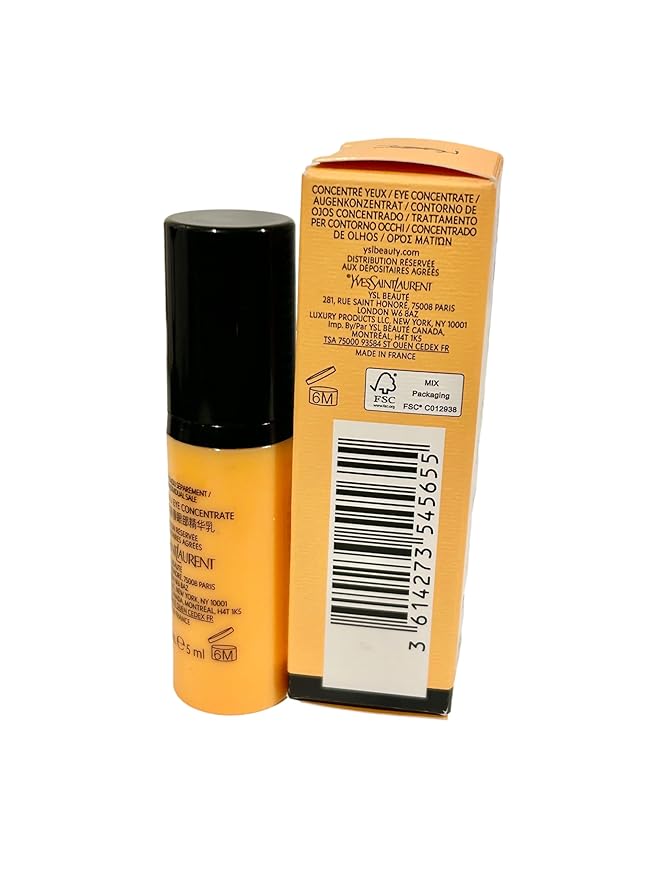 Yves Saint Laurent YSL PURE SHOTS Eye Reboot Concentrate Awakening & Illuminating MINI Travel Size 5 ml / 0.16 fl oz. - 5655