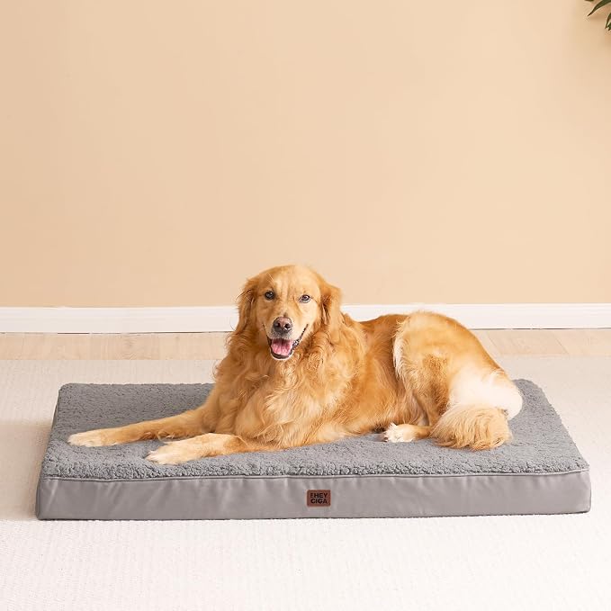 EHEYCIGA Orthopedic Dog Bed Medium with Removable Washable Cover,30x20 | Egg Crate Foam Support, Durable Oxford fabric, Non-Slip Bottom, Machine Washable, Soft Waterproof Plush Pet Bed Mat For Crate