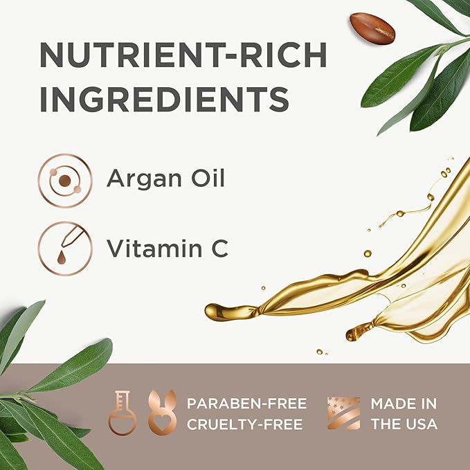 Argan Magic Brighten Face Serum with Vitamin C & Argan Oil - Hydrating & Brightening Formula | Reduce Dark Spots, Fine Lines, & Wrinkles (2 oz)