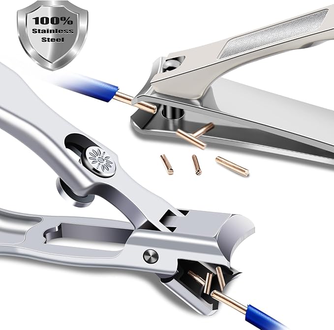 Nail Clippers for Men Thick Nails, Large Toenail Clippers for Seniors Thick Toenails with Wide Opening, Ultra Sharp Anti Splash Fingernail Clipper Cutter Long Handle with Catcher