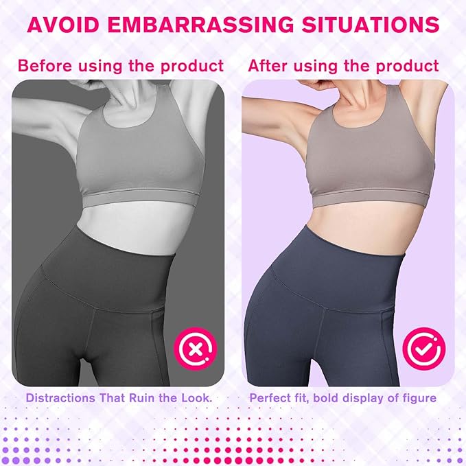 Pacify 8 Pack Silicone Clothing Liners - Reusable Y-Shape Seamless Concealer Pads for Women's Activewear & Swimwear