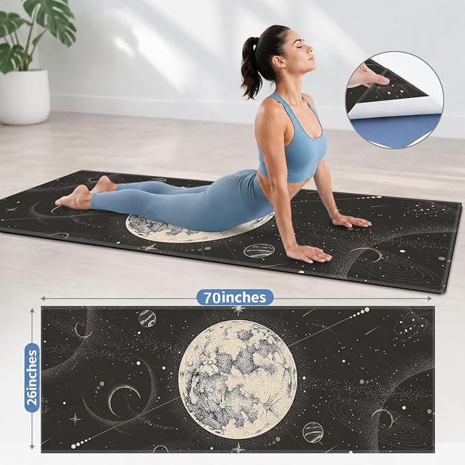Yoga Mat Towel, Hot Yoga Non Slip with 4 Corner Pockets, 70 x 26 in | Soft Absorbent Microfiber With Four Corner Pockets, Fits Over Yoga Mats For Hot Yoga, Pilates, Gym, And Travel