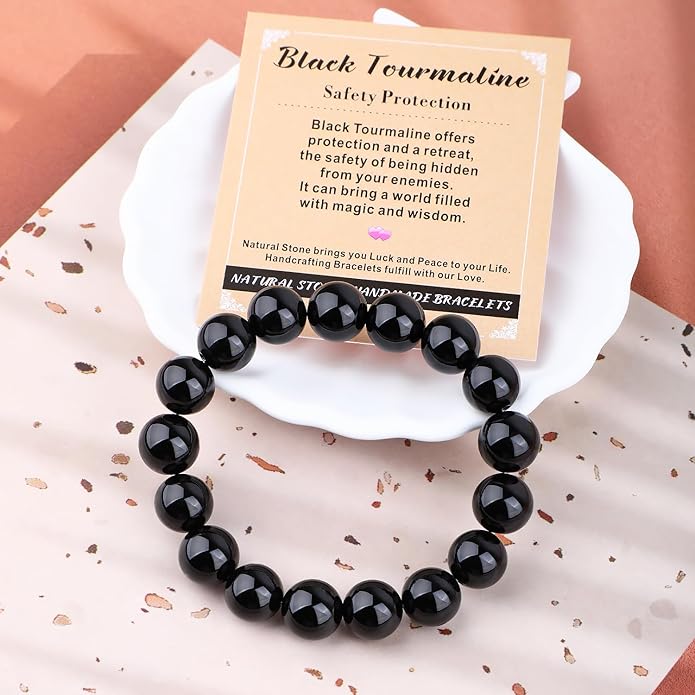 AD Beads Handmade Gemstone Stretch Elastic Bracelet Crystal Healing Reiki Nature's Beauty and Spiritual Essence Unisex