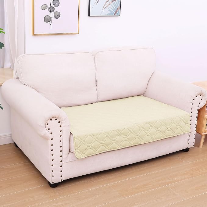 Waterproof Dog Bed Blanket - Soft Pet Blanket & Sofa Cover for Dogs | Reversible Washable Furniture Protector, Couch Covers for Pets (30x53 Inch, Beige/Beige)