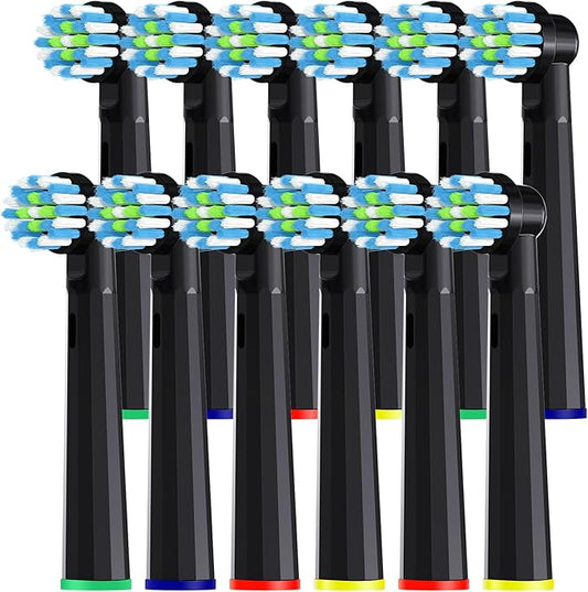 Toothbrush Heads Compatible with Oral B Braun Pro 1000/Genius X/Smart 1500 Series Electric Toothbrush, 14 Count Refills Brush Head Compatible with Oral B (Black)