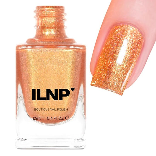 ILNP Sundown - Peachy Gold Holographic Shimmer Nail Polish