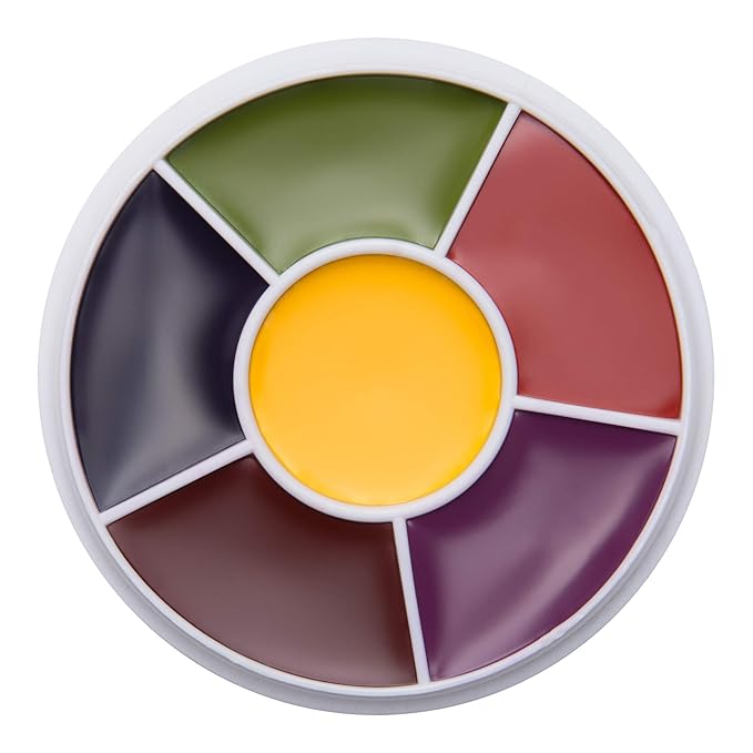 Narrative Cosmetics 6-Color Bruise Wheel, Professional SFX Cream Makeup Palette with Foam Sponges for the Stage, Film, Costumes, Cosplay