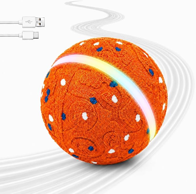 Interactive Dog Ball Toy[Newly Upgraded], 3 Modes, Sound & Vibration, USB-C