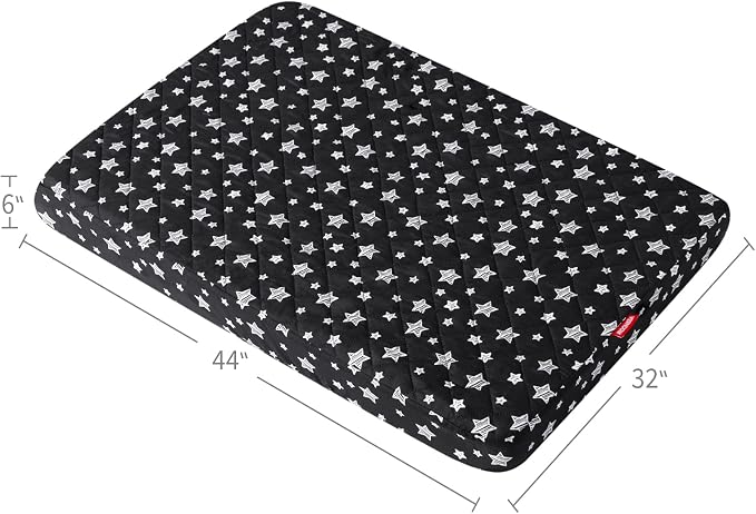 Waterproof Dog Bed Covers Replacement Lovely Black Star Print, 32x44 Inches | Washable Pet Hair Easy to Remove, Noiseless Quilted Puppy Pet Bed Cover , for Dog/Cat, Cover Only