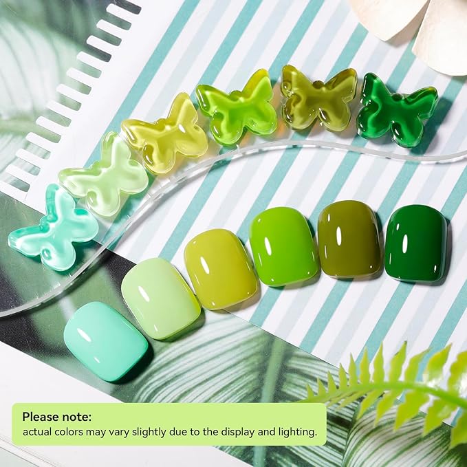 Green Nail Polish, Spring Summer Olive Teal Natural Green Shade Nail Polishes for Fingers & Toenails, Quick Dry, Non Gel, Rich in Castor Oil, Nail Art DIY at Home St. Patrick's Day Gift