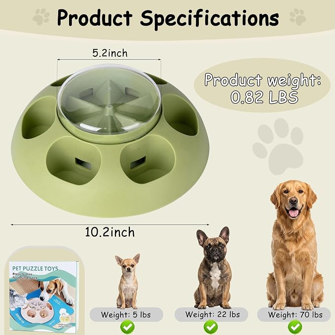 ABULL Interactive Dog Puzzle Toy - Treat Dispenser & Slow Feeder