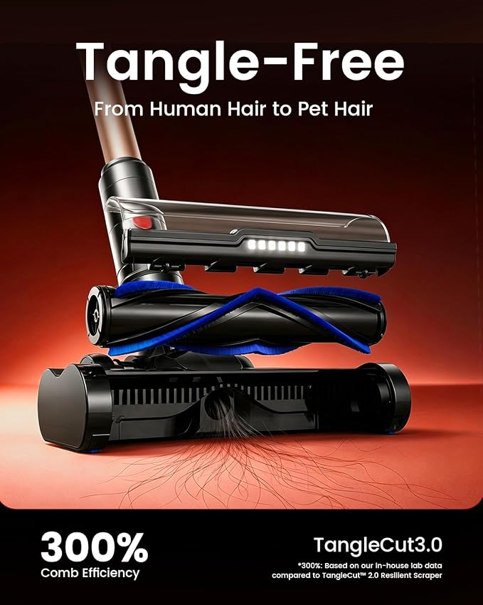 NADALY Cordless Vacuum Cleaner, 50Kpa Powerful Suction with 580W 65 Mins Runtime Stick Vacuum,Rechargeable, Lightweight, Anti-Tangle,Ideal for Hard Floor