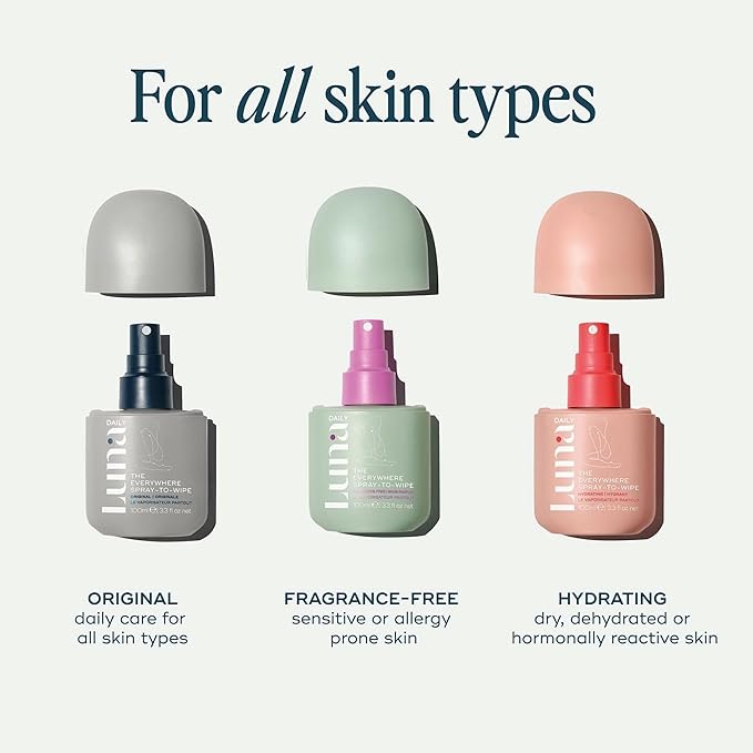 Luna Daily Body Cleansing Spray | Hydrating Feminine & Body Mist with Soft Cotton Scent | pH-Balanced, Gentle & Moisturizing | For Intimate Care, Underarms & Travel Freshness, 100ml