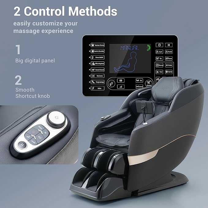 MYNTA 2025 Massage Chair 3D Shaitsu Massage Chair Full Body with 170° Flexible Track, Zero Gravity, Bluetooth Speaker, Airbags & Heating, MC1650(Black)