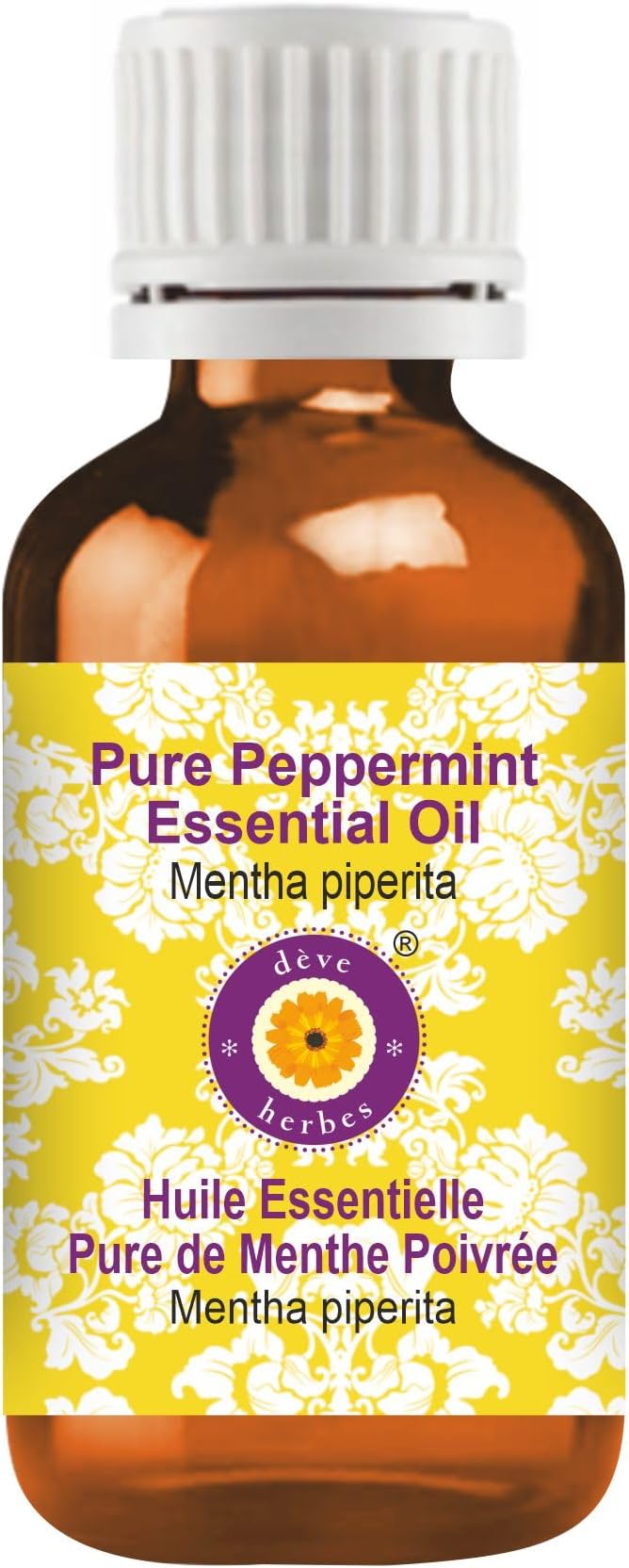dève herbes Peppermint Essential Oil (Mentha piperita) Pure | Non-Sticky | Non-Greasy | Lightweight | Men & Women | All Skin Types | Steam Distilled 30ml (1 oz)