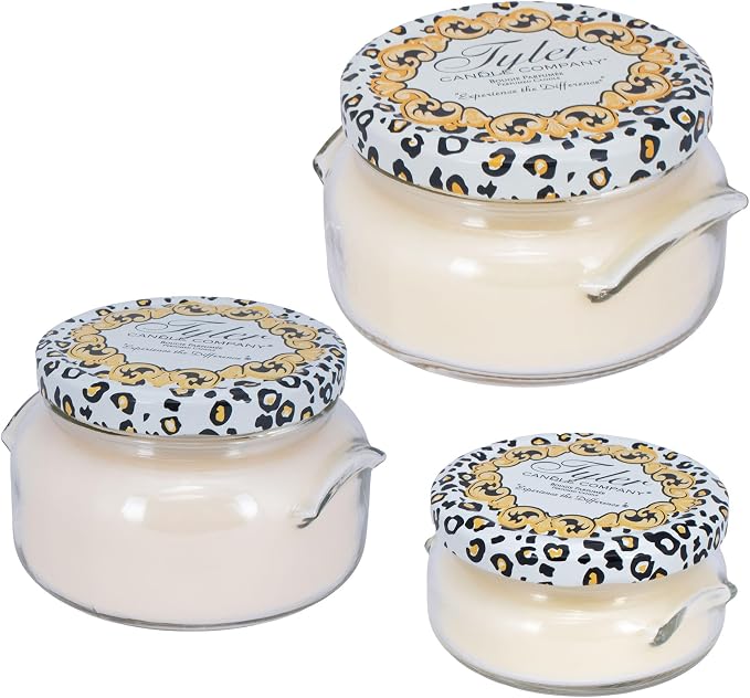 Elanze Designs Tyler Candle Diva Scented Aromatherapy Candle - 22 oz, 11 oz and 3.4 oz Glass Jar Bundle; Set of 3