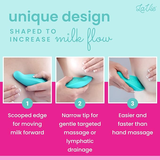 LaVie Lactation Massager - Patented Breastfeeding Relief, Boost Milk Flow & Ease Discomfort from Clogged Ducts, Engorgement, Mastisis - Postpartum Essentials for Nursing Moms - HSA/FSA Medical Device