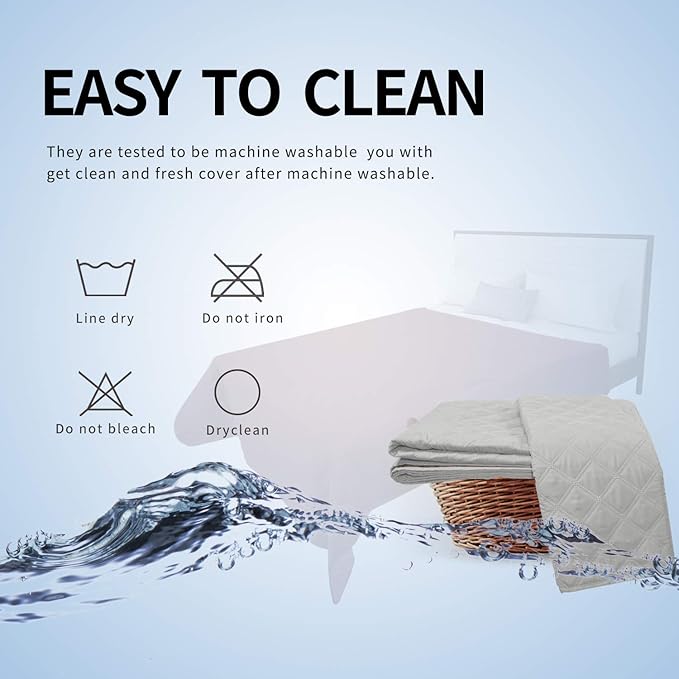 Easy-Going Waterproof Dog Bed Cover, Non-Slip Pet Blanket, 96x82in | Light Gray, Leakproof Couch Cover, Machine Washable Furniture Mattress Protector, Soft Sofa Mat For Dogs, Pet Friendly
