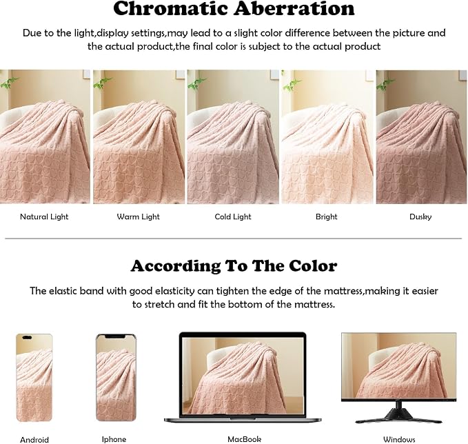 NEWCOSPLAY 3D Heart Checkered Flannel Twin Blanket, Dusty Pink, 60"x80" | Super Soft Cute Lightweight Decorative Premium Silky Fleece Blanket for Couch Sofa Bed, Gift for Women Men, All Season Use