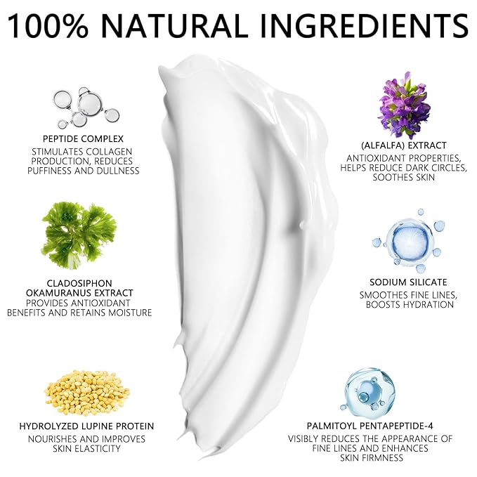 Temporary Instant Eye Tightener Cream - Reduces Bags & Puffiness, Smooths Wrinkles & Fine Lines in Minutes, Temporary Lift & Firm Under-Eye Area, Advanced Lightweight Formula, 1 Fl oz / 30ml