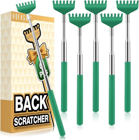 HOFASON 6 Pack Back Scratcher, Stocking Stuffers for Men Adults Women Teens, Christmas Small Bulk Gifts for Men Women Teens, White Elephant Gag Birthday Gifts, Party Favors Prizes for Adults (Green)