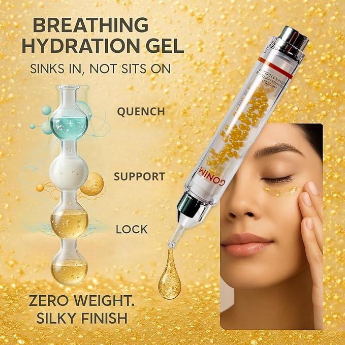 GONIM Eye Gel with Caffeine & Niacinamide, Hydrating Under Eye Gel Serum with Collagen Peptides & Retinol for Fine Lines, Dark Circles and Puffiness, Reduce Wrinkles, Hydrating Gel Base, 0.34oz/10ml