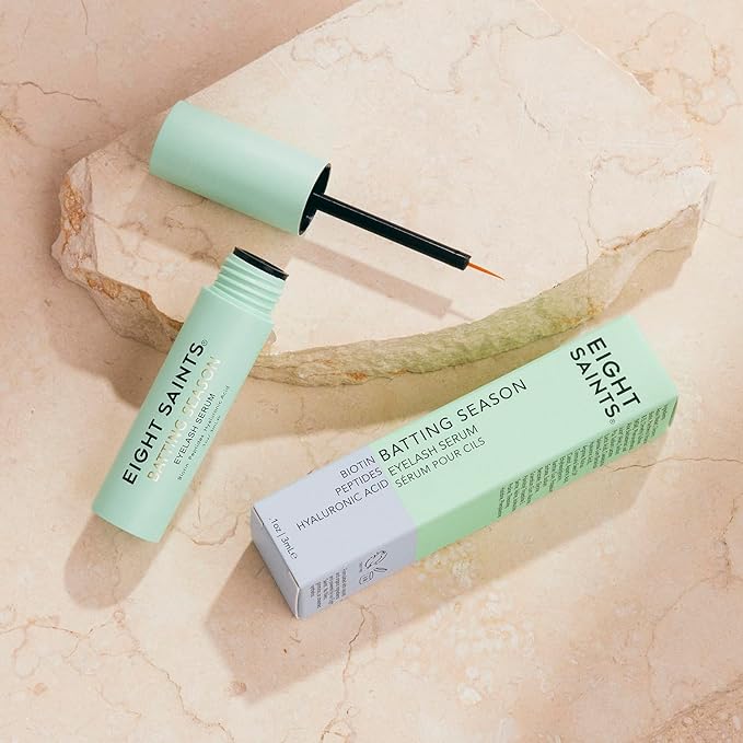 Eight Saints Batting Season Eyelash Growth Serum for Longer, Thicker Lashes, Natural & Organic Lash Treatment for Thin & Sparse Lashes, Nourishing Eyelash Serum, 0.1 fl oz