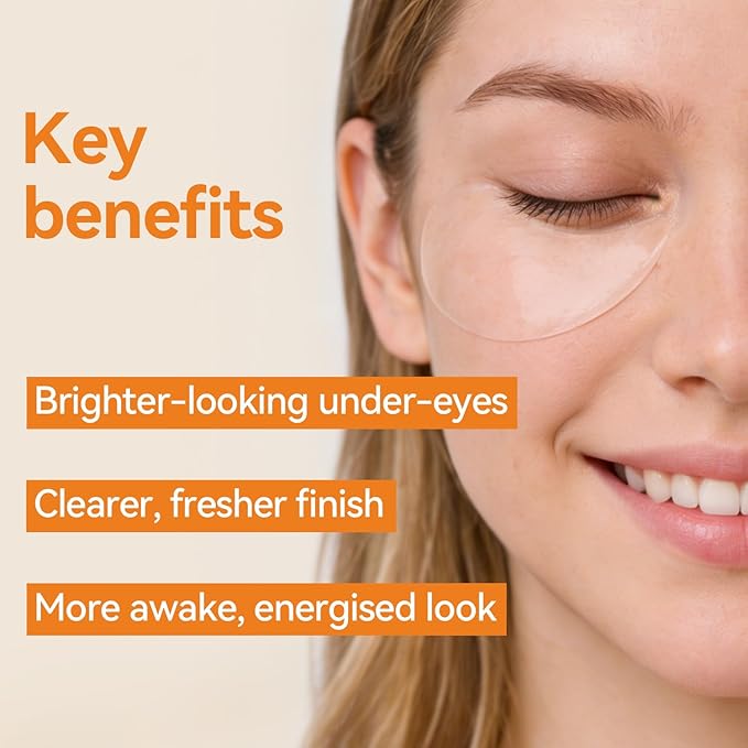 Charge Energy Under Eye Patches (28 Pairs), Vitamin C & Caffeine Eye Mask for Puffy Eyes, Dark Circles and Bags - Cooling Hydrogel Patches, 5-Minute Morning Wake-up Call for Tired Eyes, All Skin