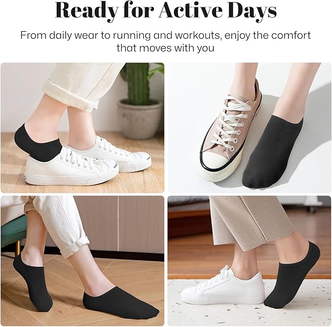 wernies No Show Socks Women Low Socks Non Slip Flat Boat Line 4/8 Pairs