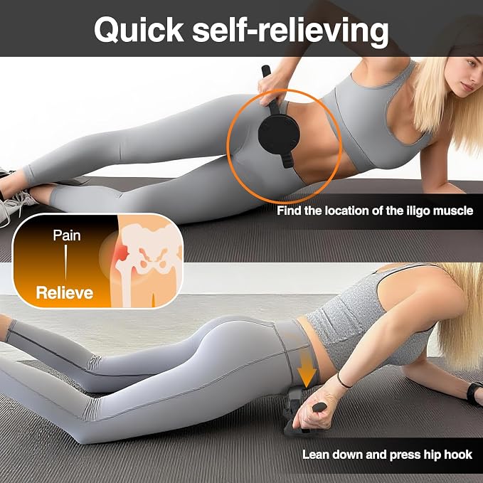 Psoas Release Tool-Hip Flexor Release Tool Fully Adjustable for Iliacus,Waist Pain Sciatica,Back&Posture Relief,Massage Hook and Trigger Point Massage Tool