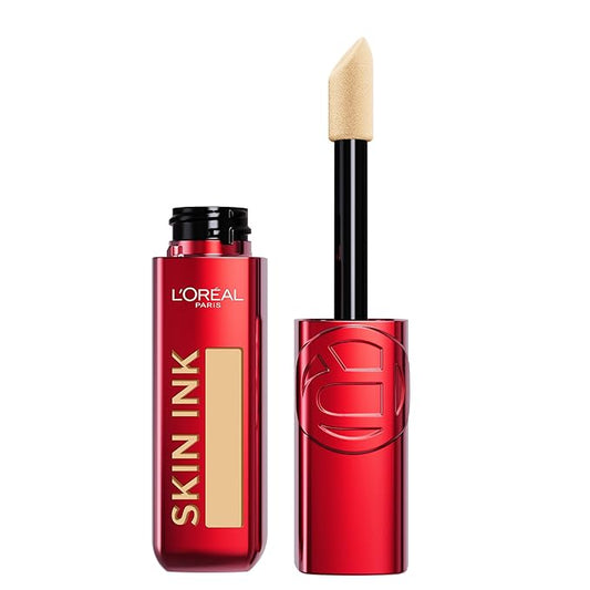 L'Oreal Paris Infallible Skin Ink 2-in-1 Foundation Concealer Hybrid Face Makeup, up to 48HR Transfer-Resistant with Buildable Light to Full Coverage, 140 Medium Warm